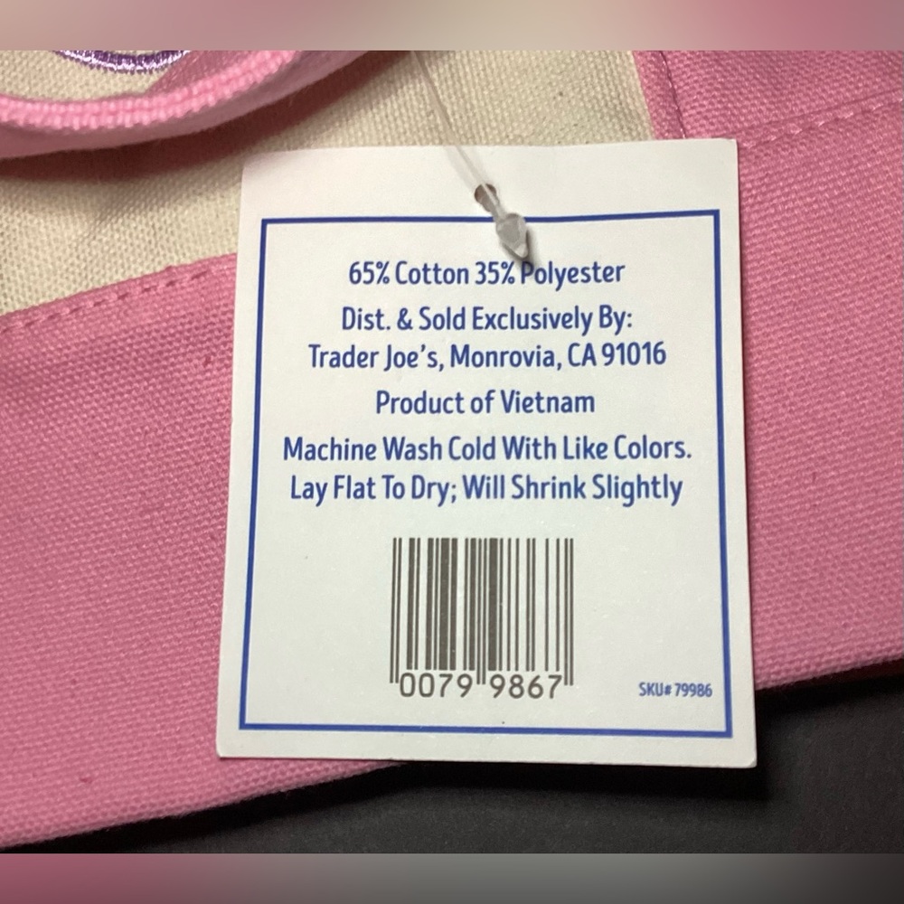 Trader Joe's Pastel Mini Canvas Tote Bag - Picture 8 of 8